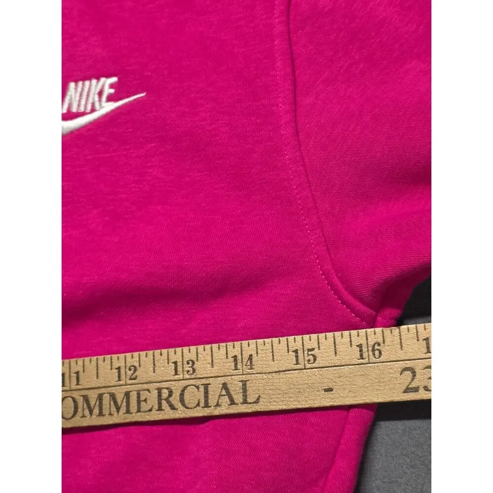 Nike Girls Cropped Pink Hoodie 10-11 Years Logo Soft Casual Medium